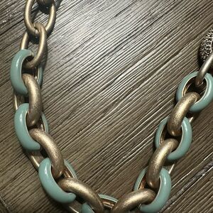 LOFT Gold and Green Statement Necklace